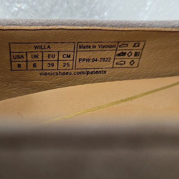 Vionic Willa Taupe Suede Loafers Size 8 - Picture 10 of 12